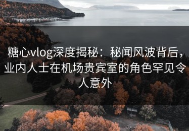 糖心vlog深度揭秘：秘闻风波背后，业内人士在机场贵宾室的角色罕见令人意外