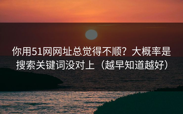 你用51网网址总觉得不顺?大概率是搜索关键词没对上(越早知道越好) 你用51网网址总觉得不顺?大概率是搜索关键词没对上(越早知道越好)