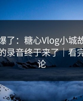 上个月爆了：糖心Vlog小城故事，一段被删的录音终于来了｜看完记得评论